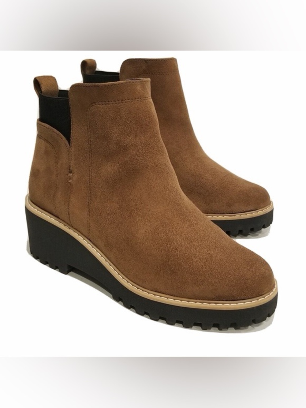 Dolce Vita Brown Suede Chelsea Lug Sole Ankle Boots